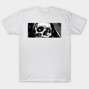 Crying Skull Black and White Art T-Shirt